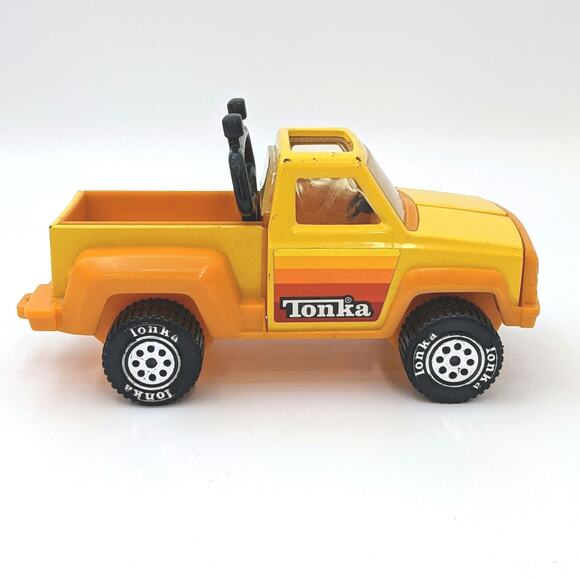VTG Tonka Yellow Orange Side Step Pickup Truck Pressed Steel & Plastic 1979 - Picture 2 of 7